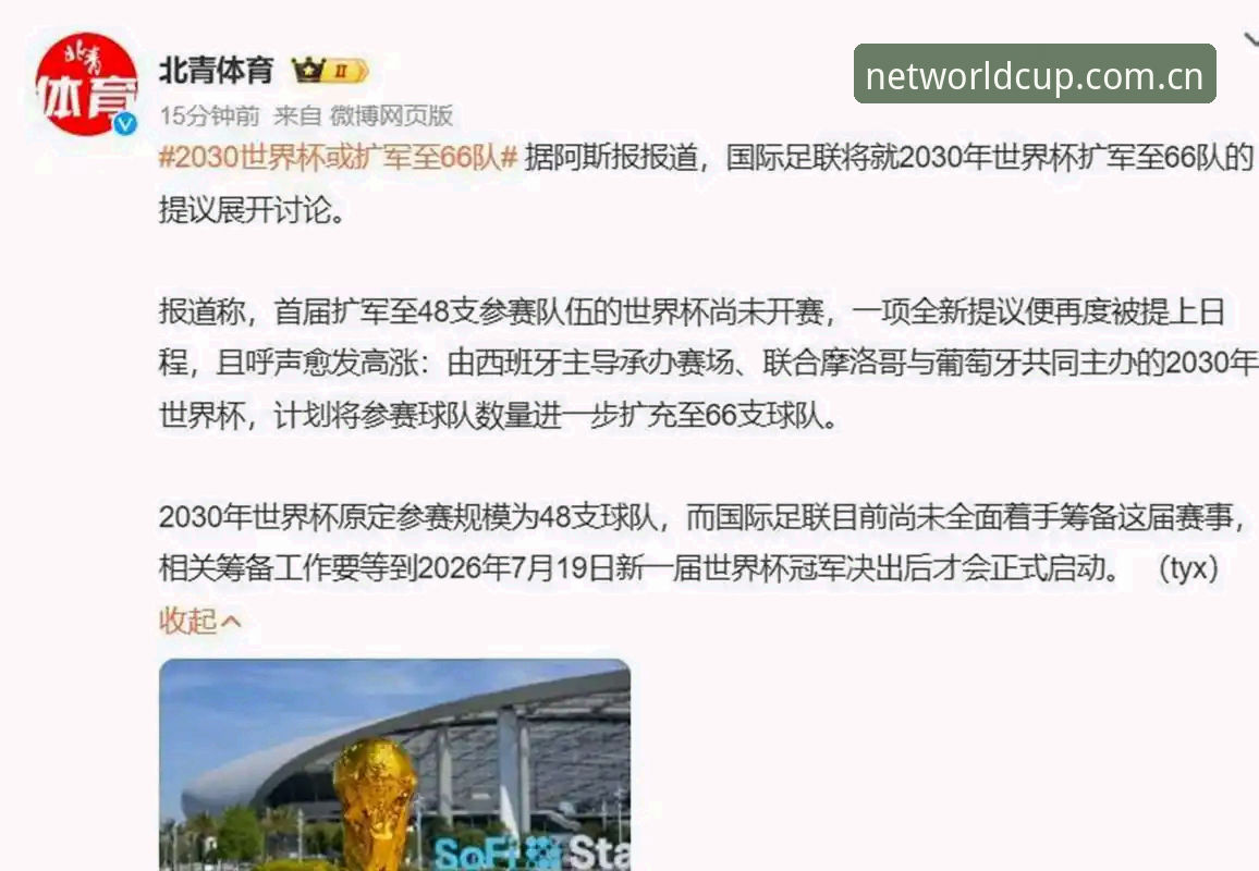2030世界杯扩军66队方案详解
